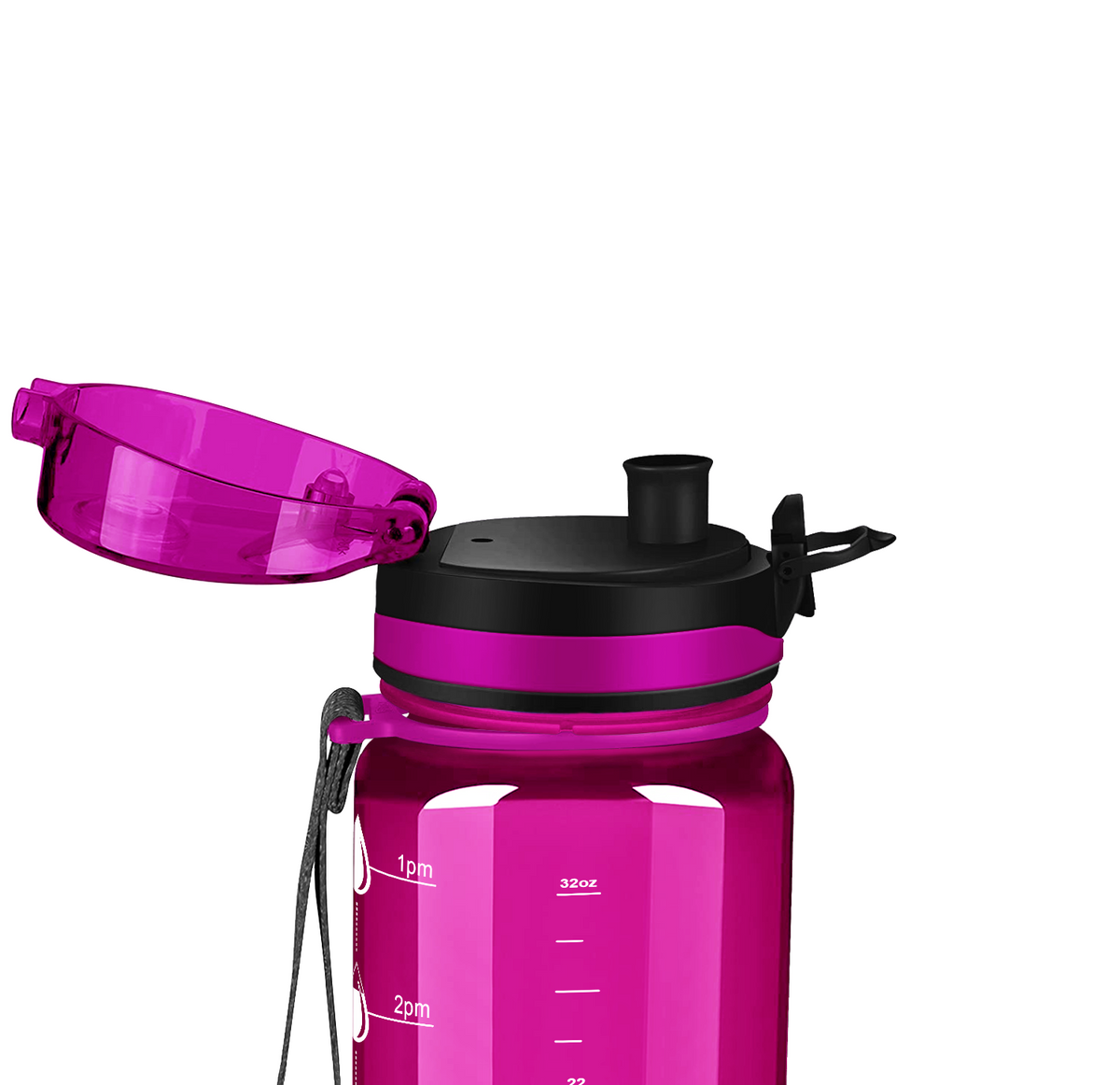 Fuchsia Gloss 32 oz Hydration Tracker Water Bottle