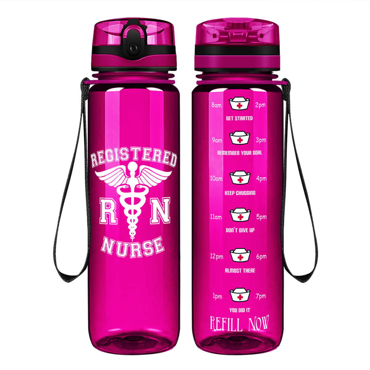 RN Nurse on 32oz Motivational Tracking Water Bottle