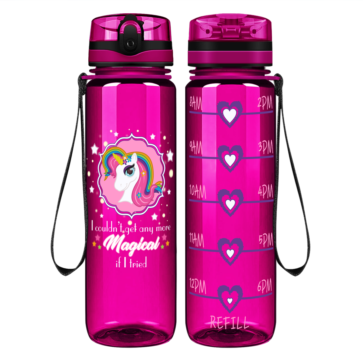 Any More Magical on 32 oz Motivational Tracking Water Bottle