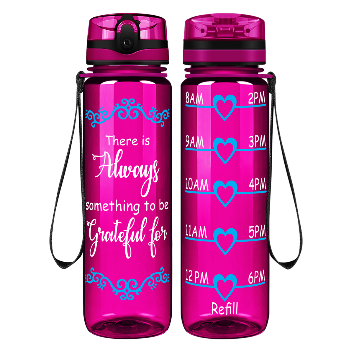 Something to be Grateful on 32 oz Motivational Tracking Water Bottle