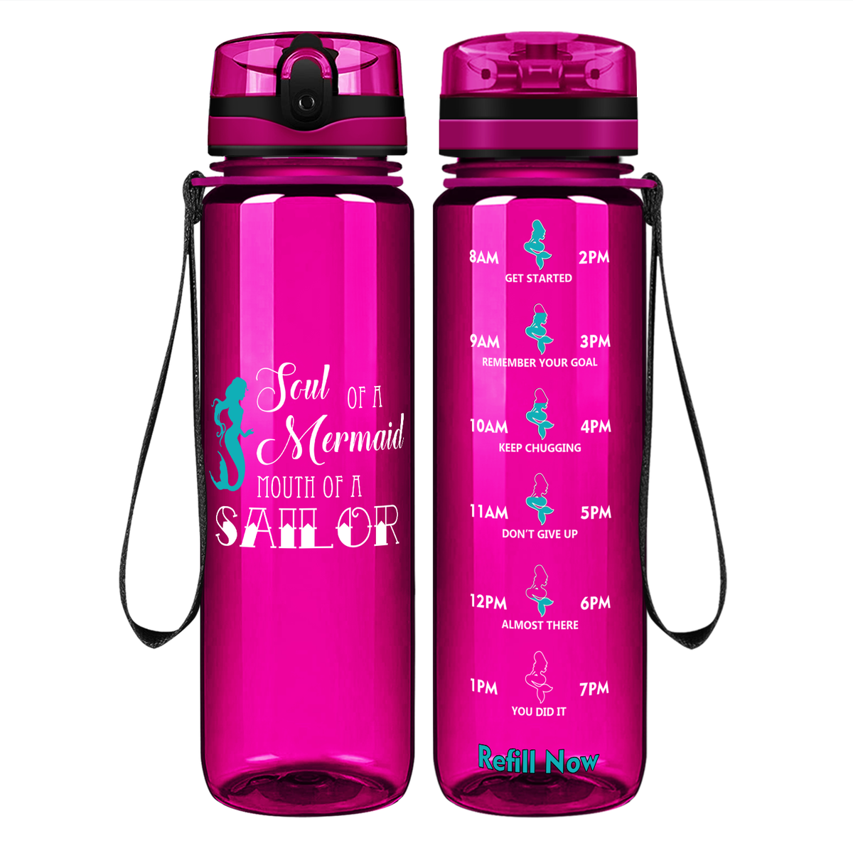 Mouth of a Sailor on 32 oz Motivational Tracking Water Bottle