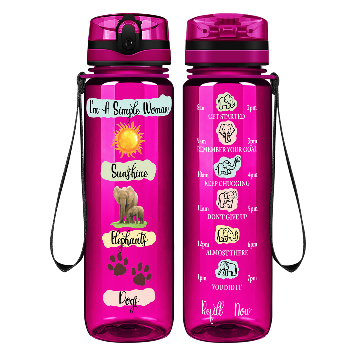 I'm a Simple Woman on 32 oz Motivational Tracking Water Bottle