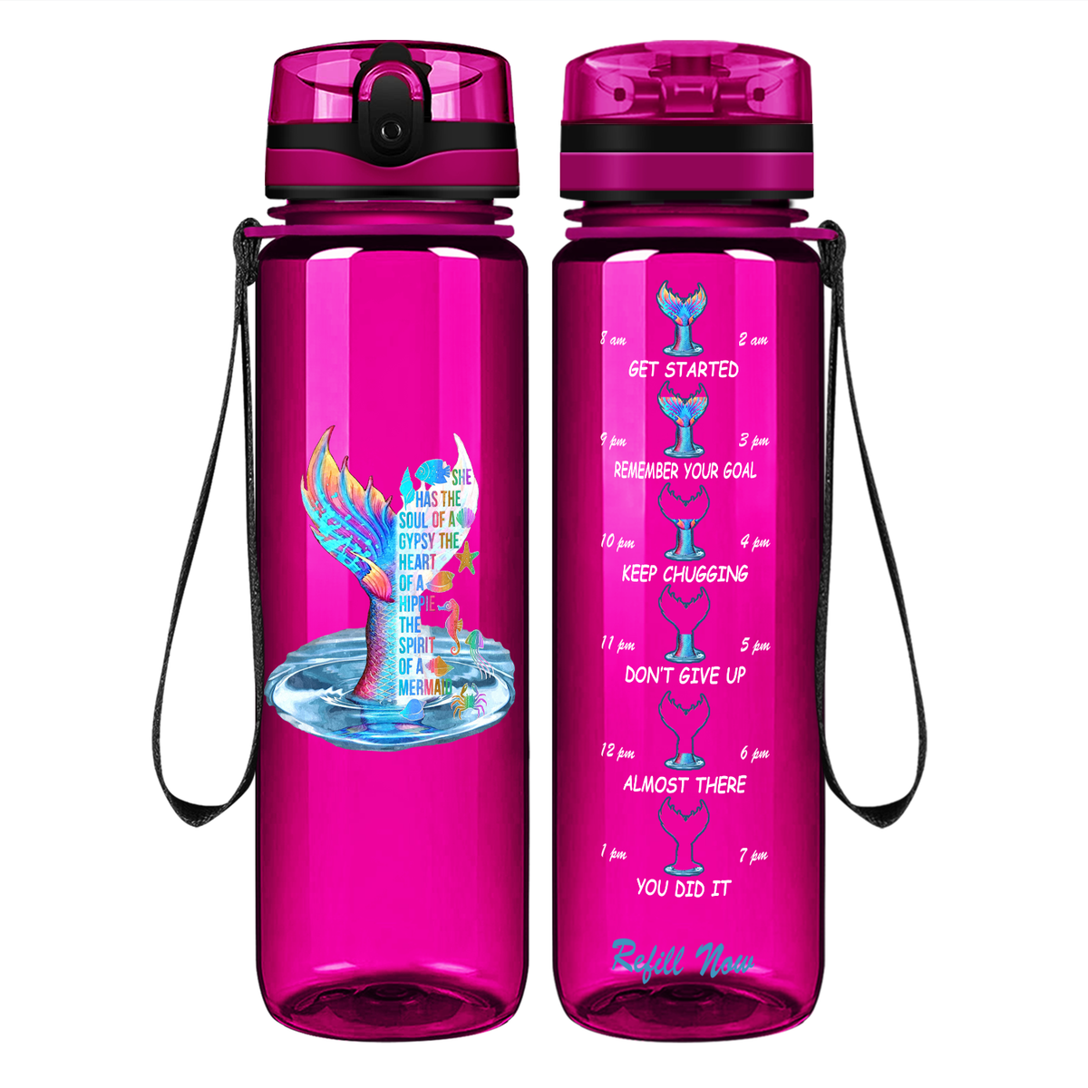 Soul of A Gypsy on 32 oz Motivational Tracking Water Bottle