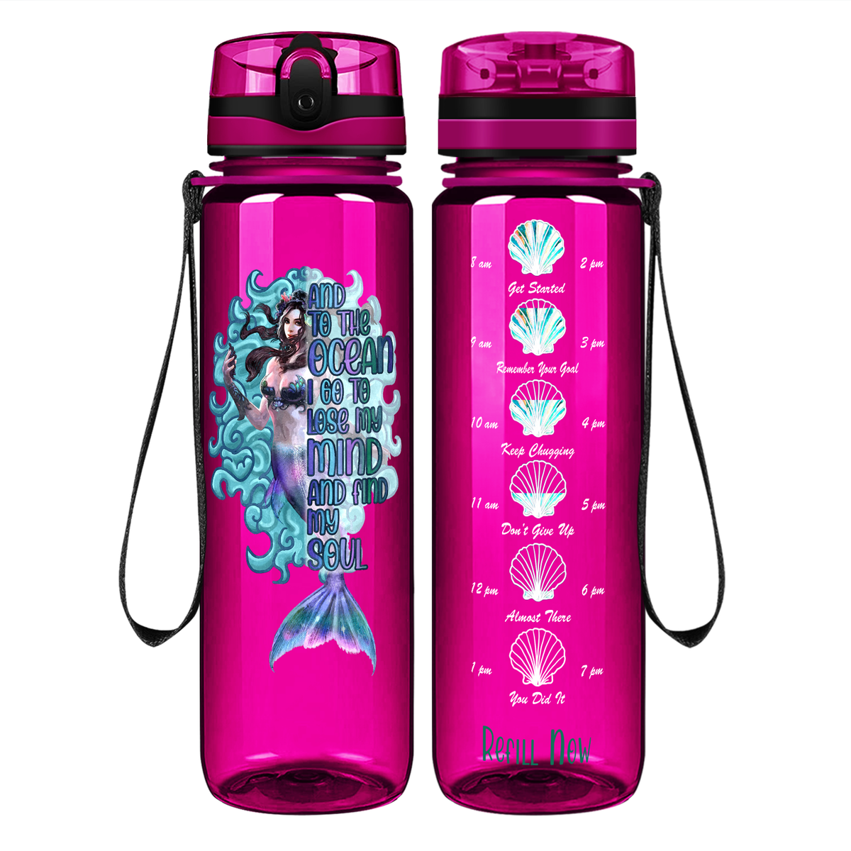 Find My Soul on 32 oz Motivational Tracking Water Bottle