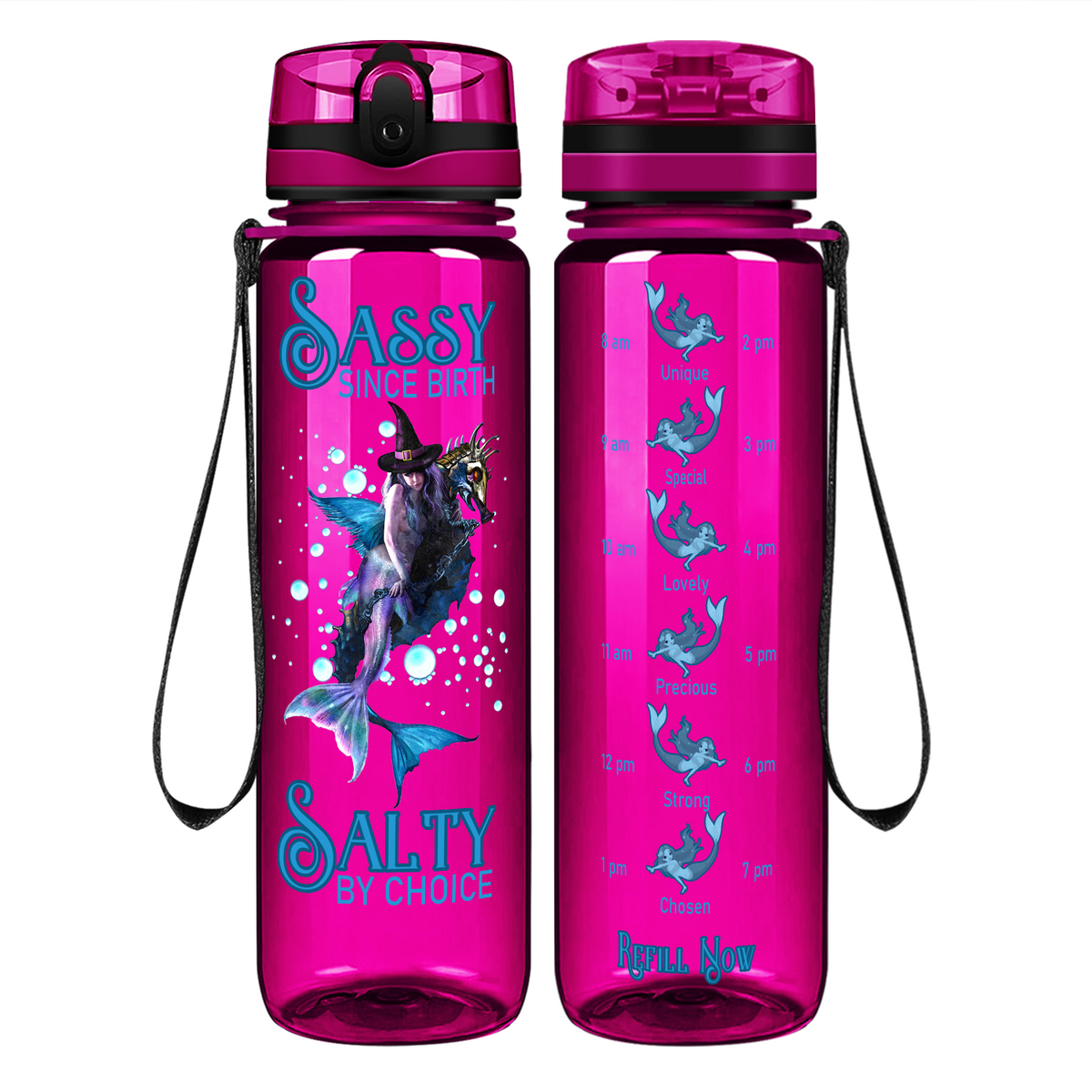 Salty By Choice on 32 oz Motivational Tracking Water Bottle