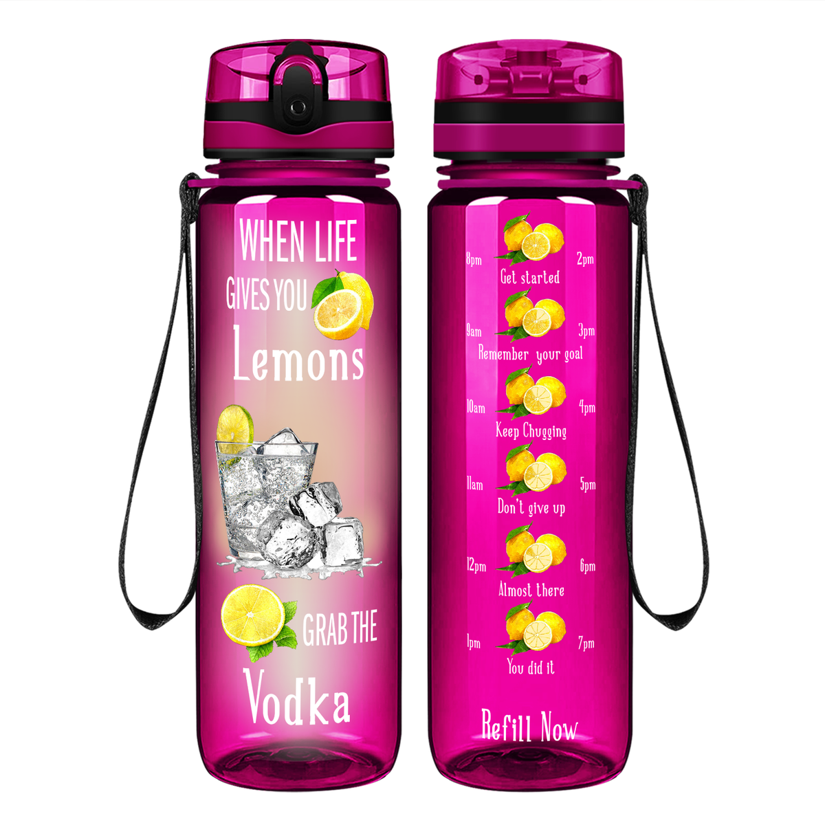 Grab the Vodka on 32 oz Motivational Tracking Water Bottle