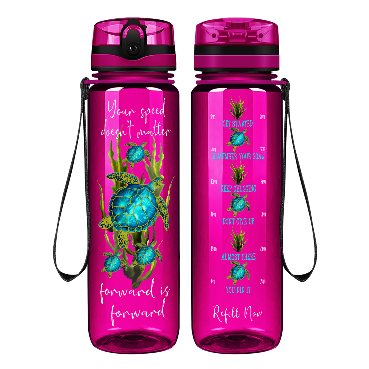 Your Speed Doesn't Matter Forward Is Forward on 32 oz Motivational Tracking Water Bottle