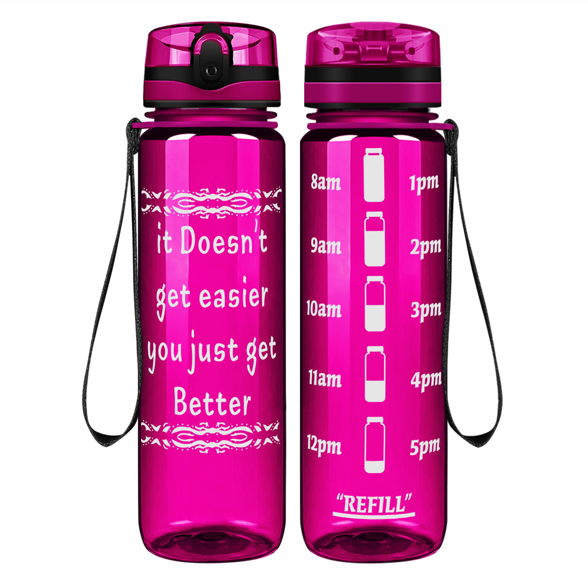 You Just Get Better on 32 oz Motivational Tracking Water Bottle