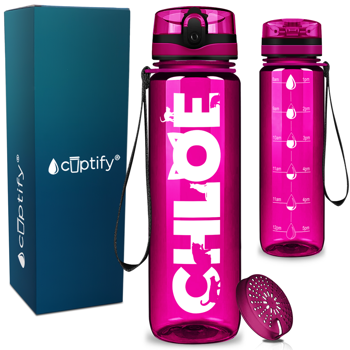 Personalized Cat Kids Water Bottle