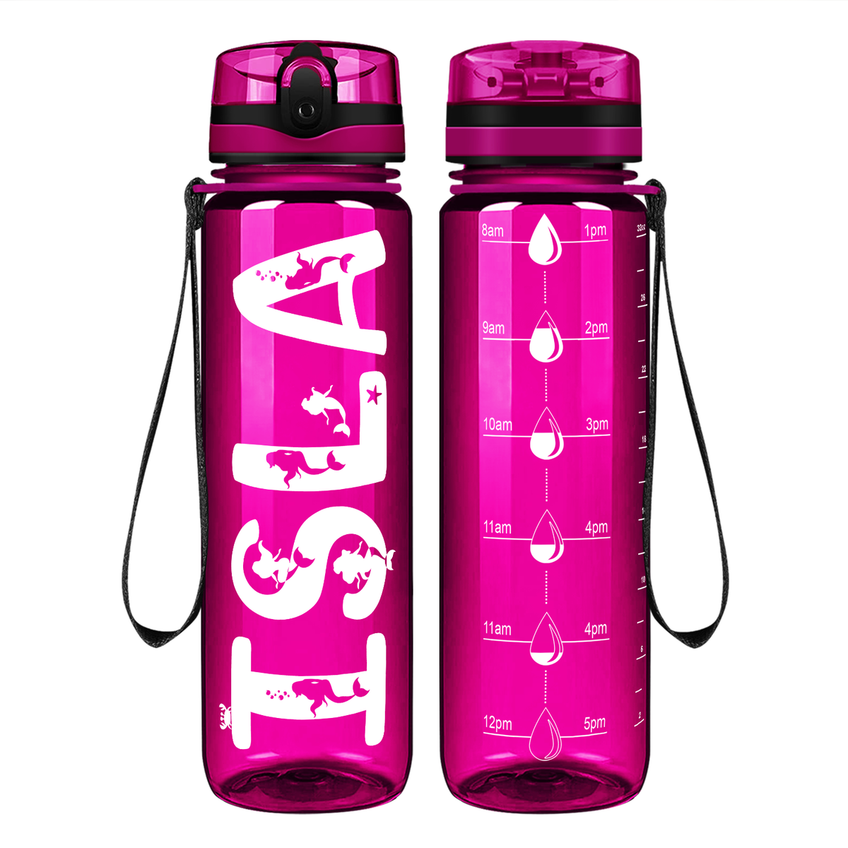 Personalized Girls on 32 oz Motivational Tracking Water Bottle