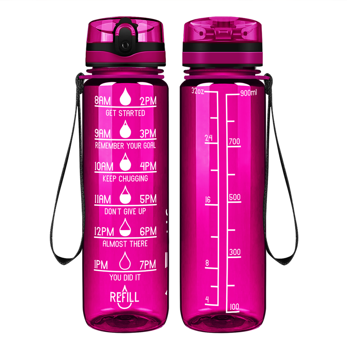 Cuptify Fuchsia Gloss Motivational Water Bottle