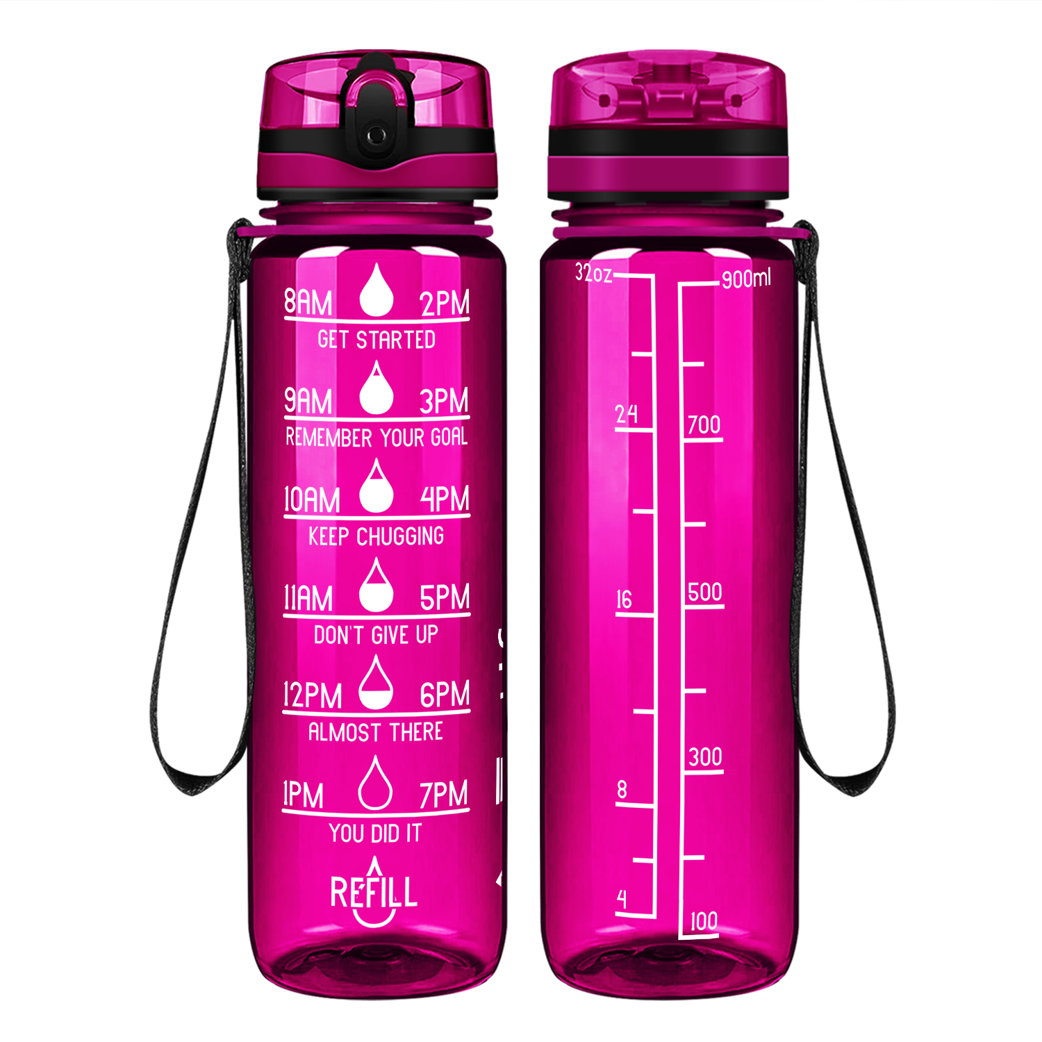 Cuptify Fuchsia Gloss Motivational Water Bottle