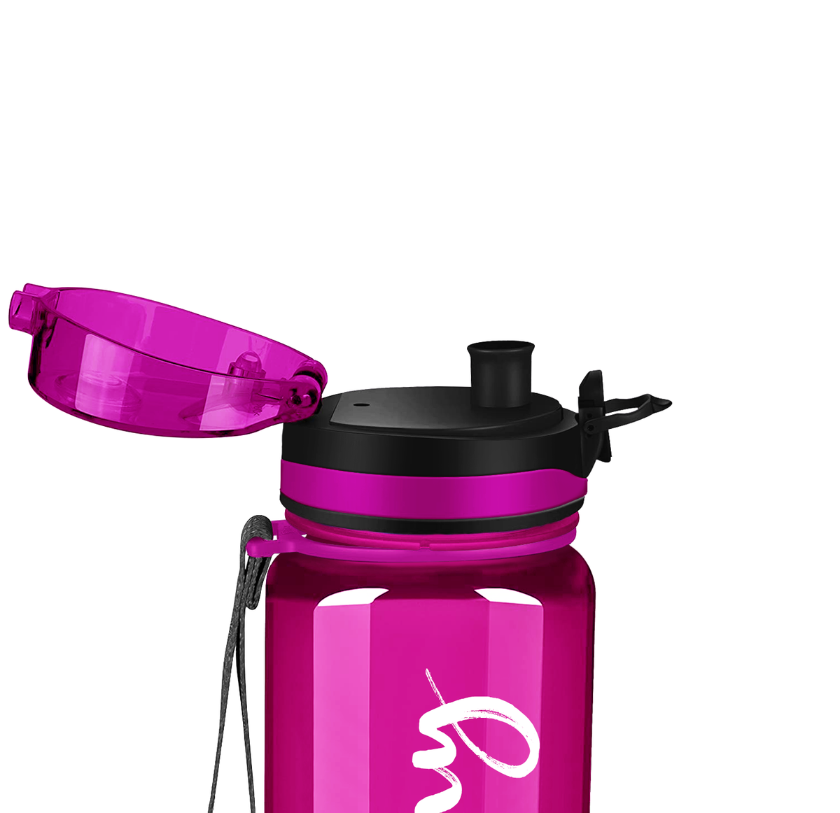 Fuchsia 32 oz Personalized Motivational Tracking Water Bottle