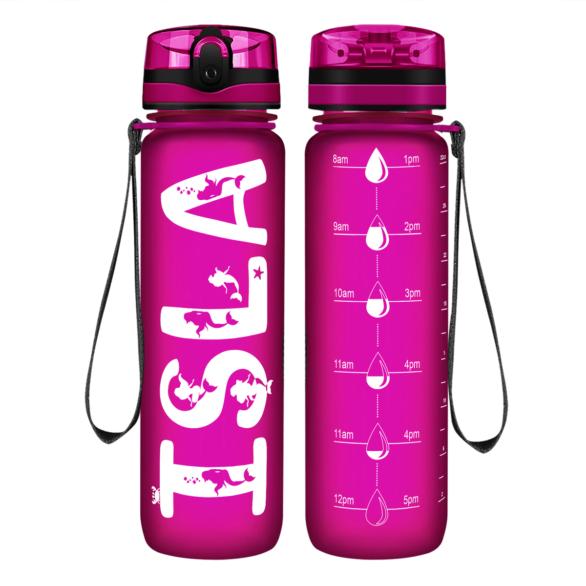 Personalized Girls on 32 oz Motivational Tracking Water Bottle