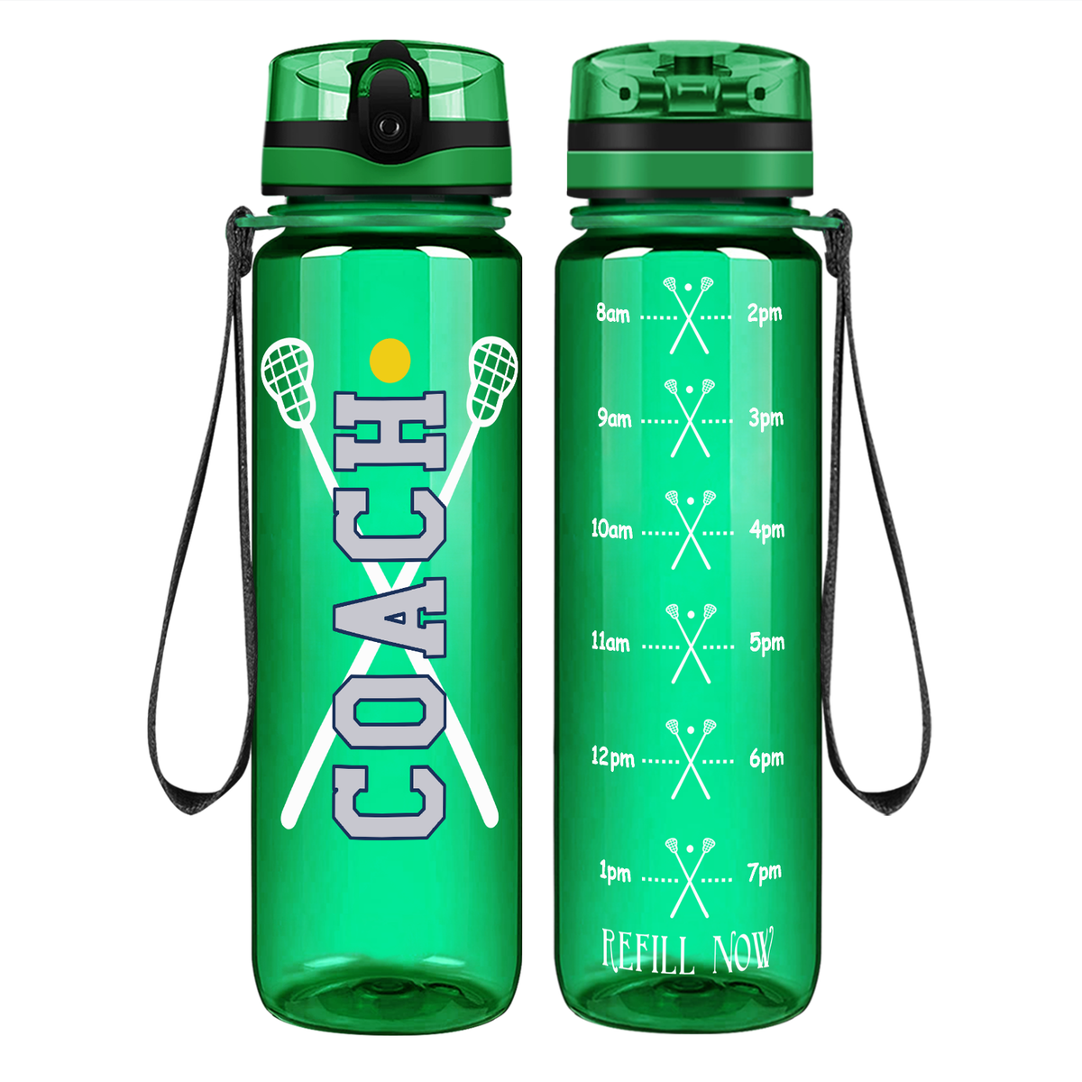 Lacrosse Coach on 32 oz Motivational Tracking Water Bottle