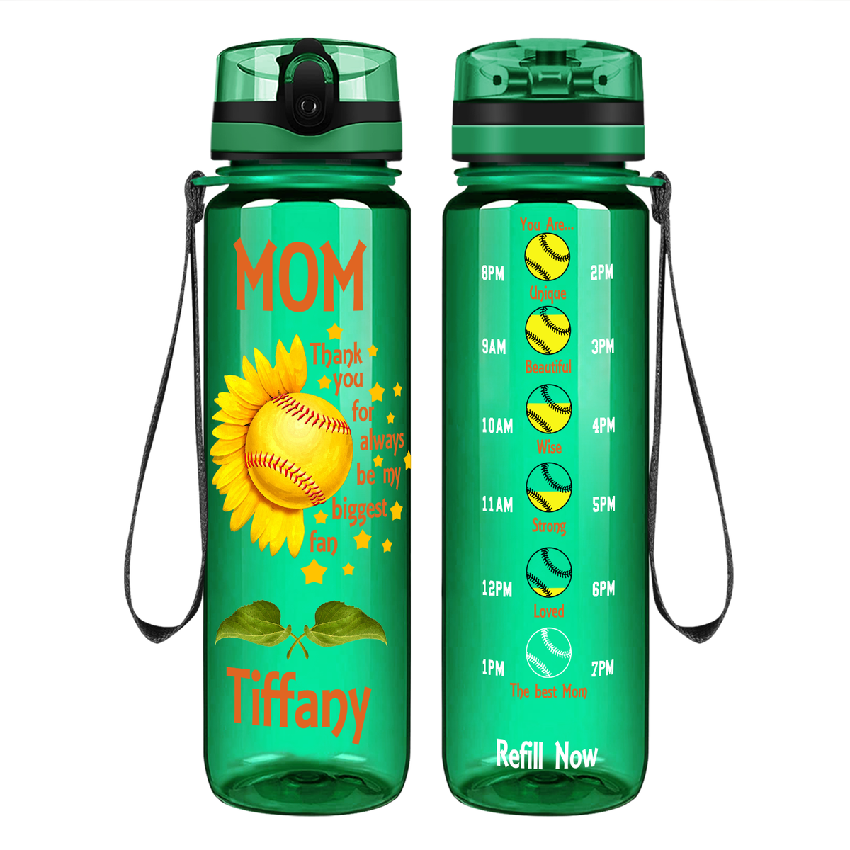 Thank you for Always be my Biggest Fan on 32 oz Motivational Tracking Water Bottle