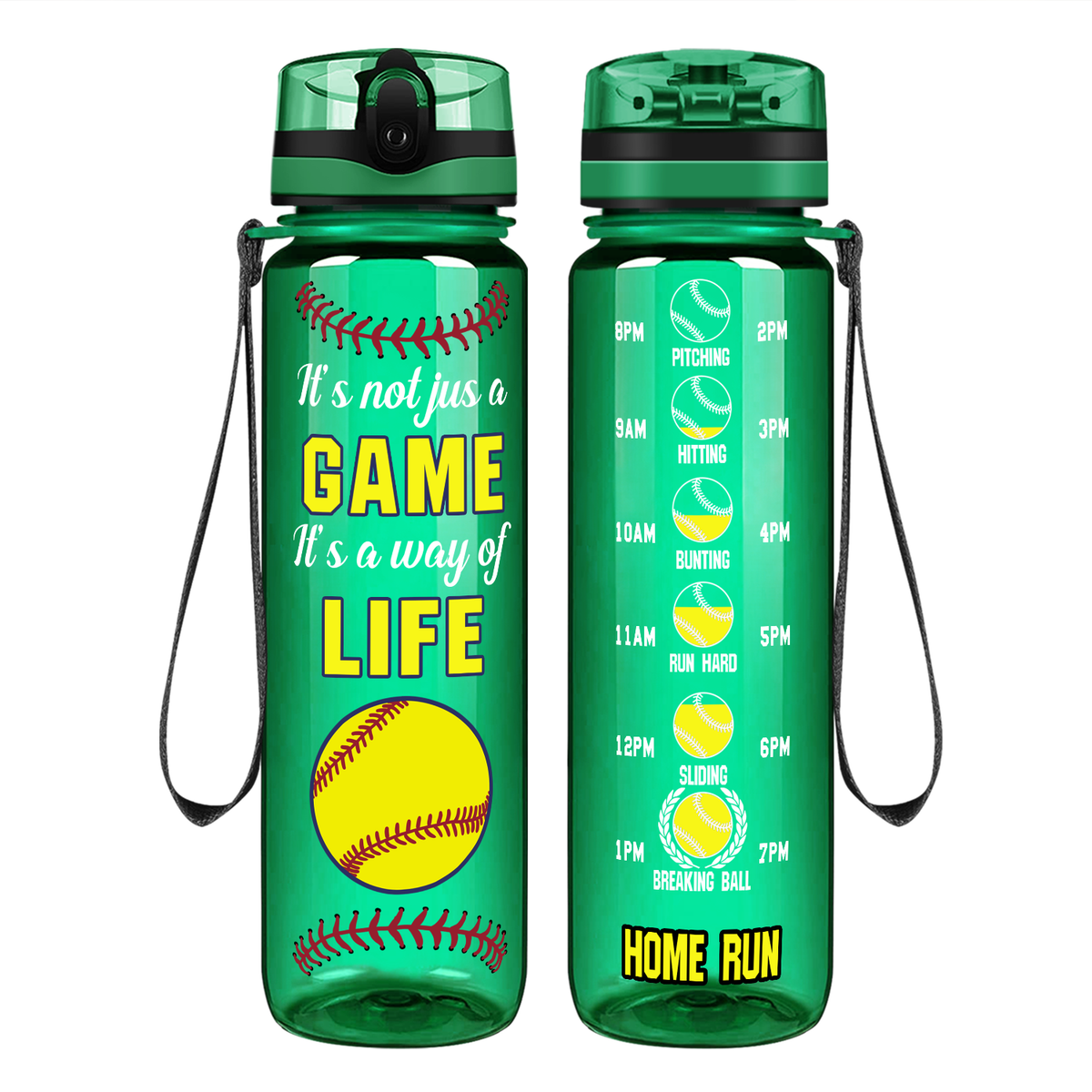 It's Not Just a Game It's a Way of Life on 32 oz Motivational Tracking Water Bottle