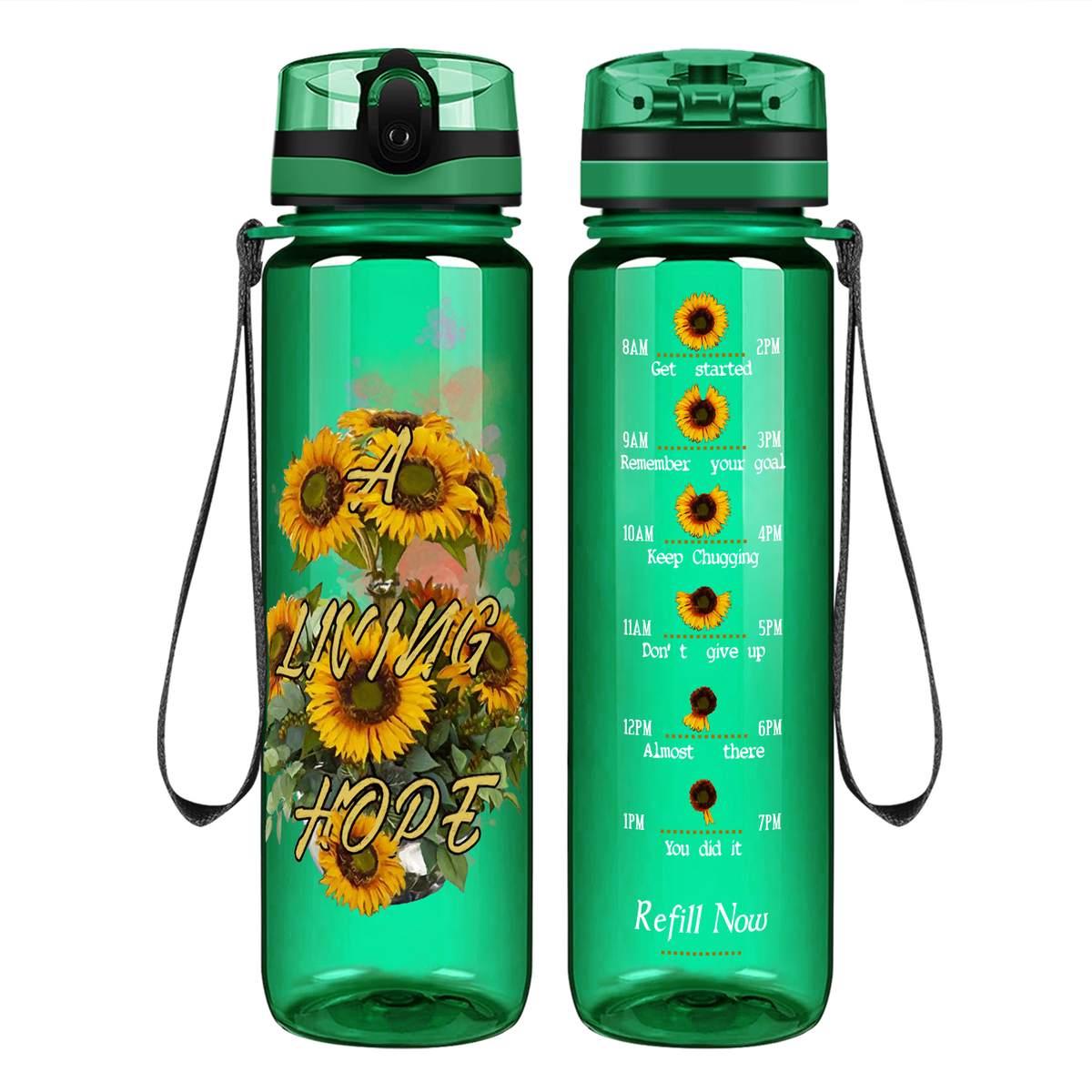 A Living Hope on 32 oz Motivational Tracking Water Bottle