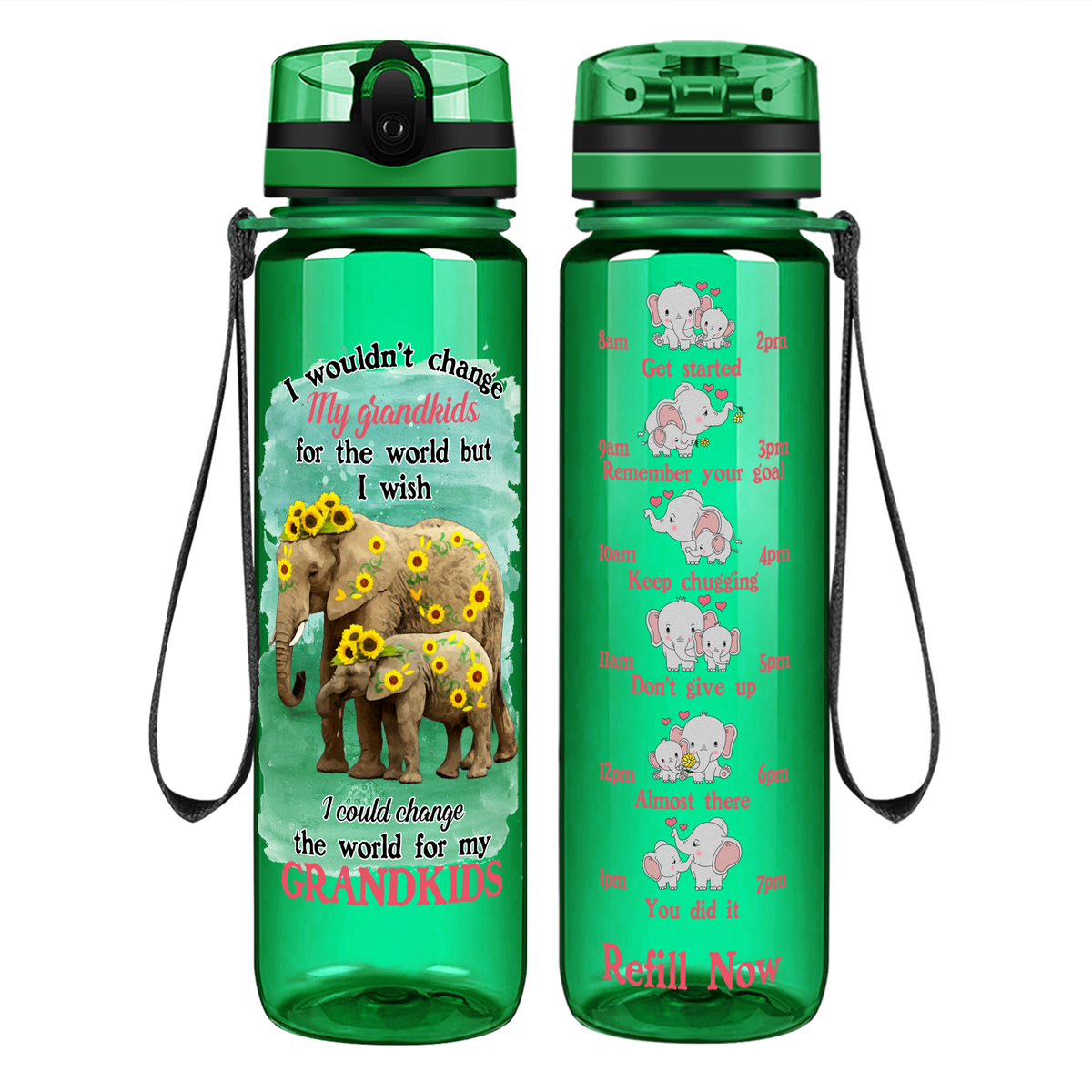 Change The World for My Grandkids on 32 oz Motivational Tracking Water Bottle