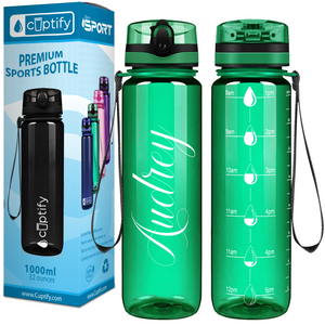 Cuptify Personalized Green Gloss 32 oz Water Bottle