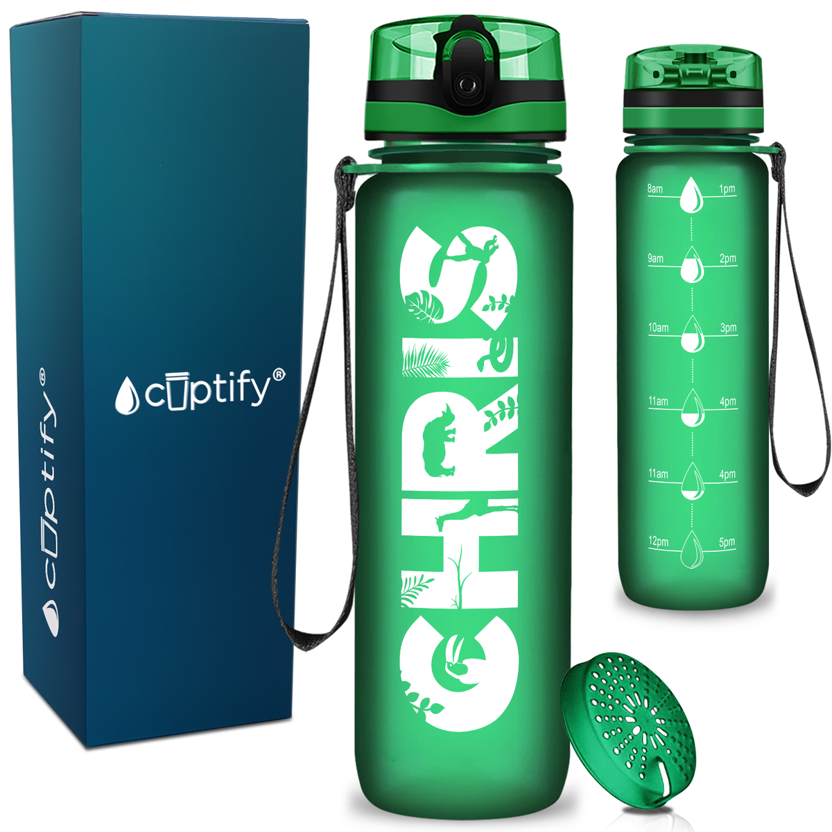 Personalized Safari Animals Kids Water Bottle