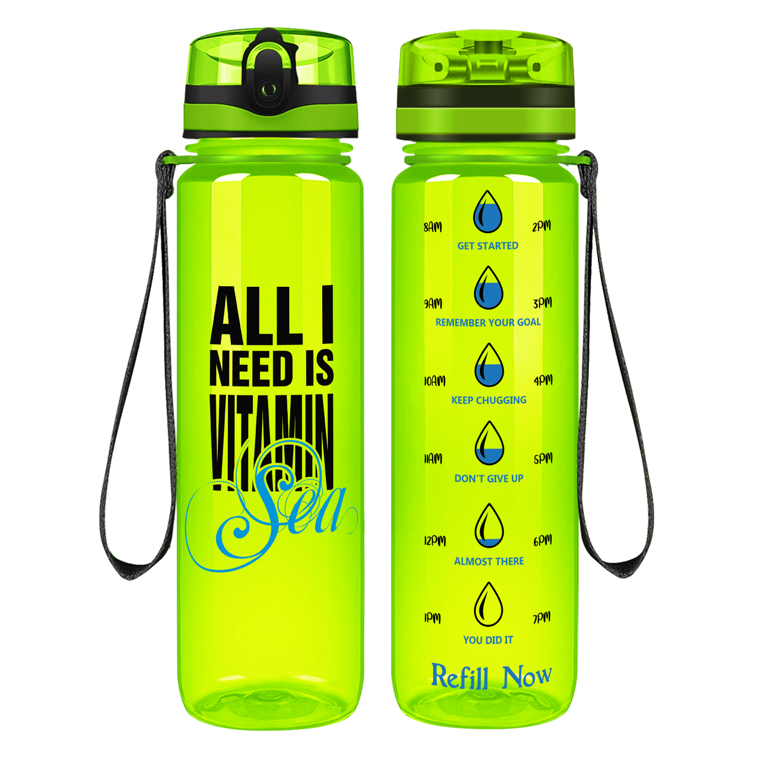 Vitamin Sea Motivational Tracking Water Bottle