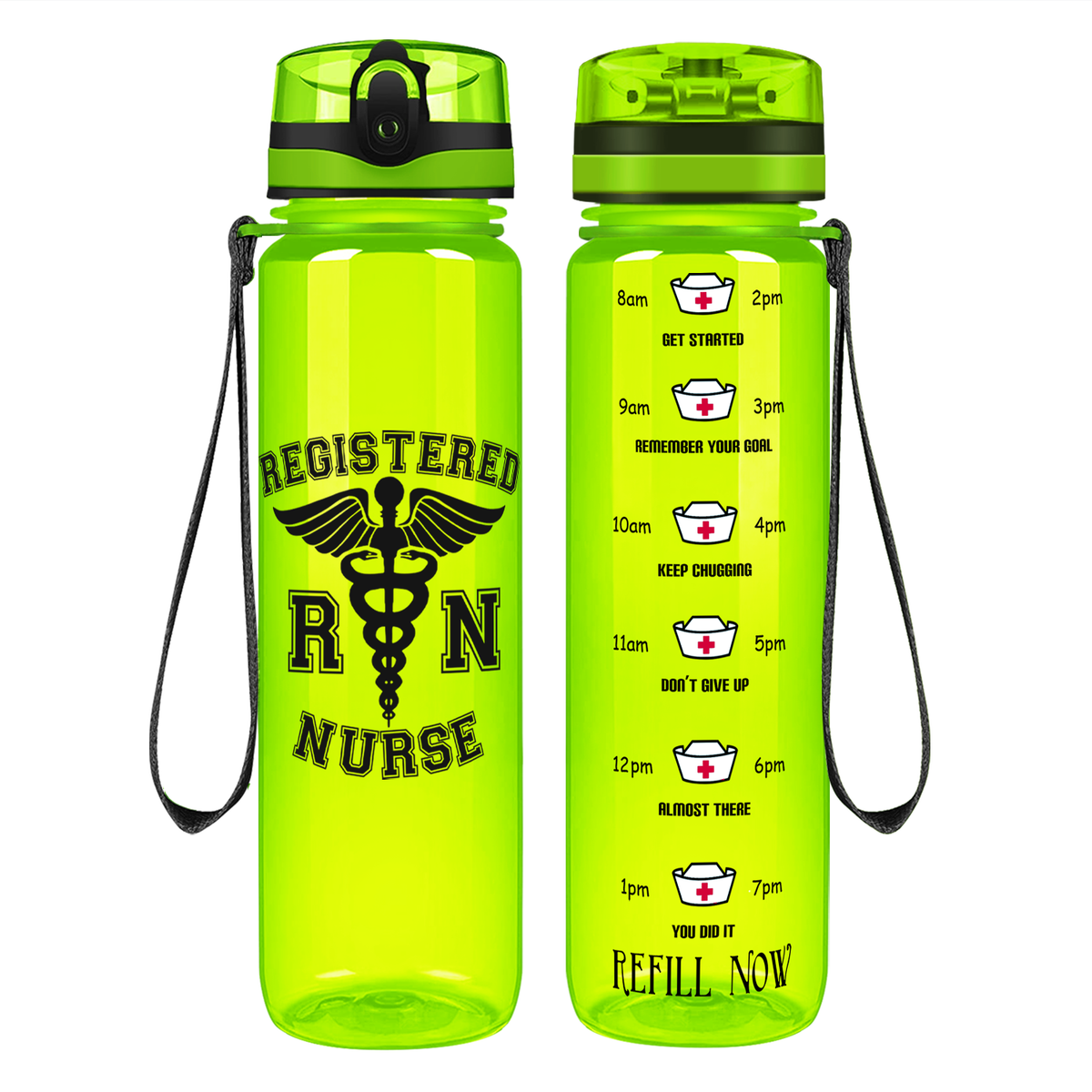 RN Nurse on 32oz Motivational Tracking Water Bottle