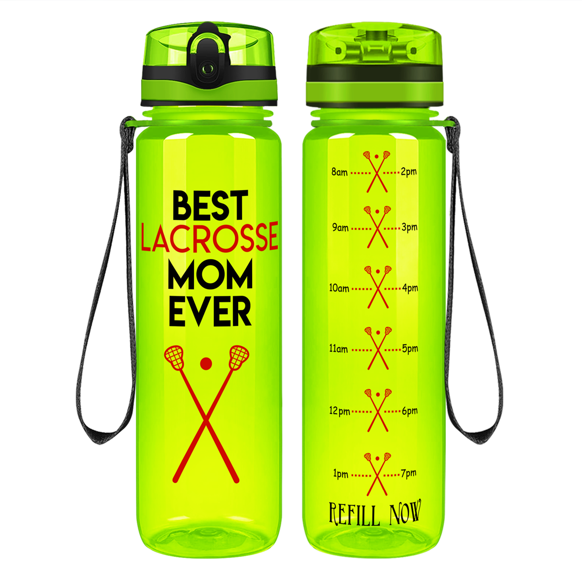 Best Lacrosse Mom Ever on 32 oz Motivational Tracking Water Bottle