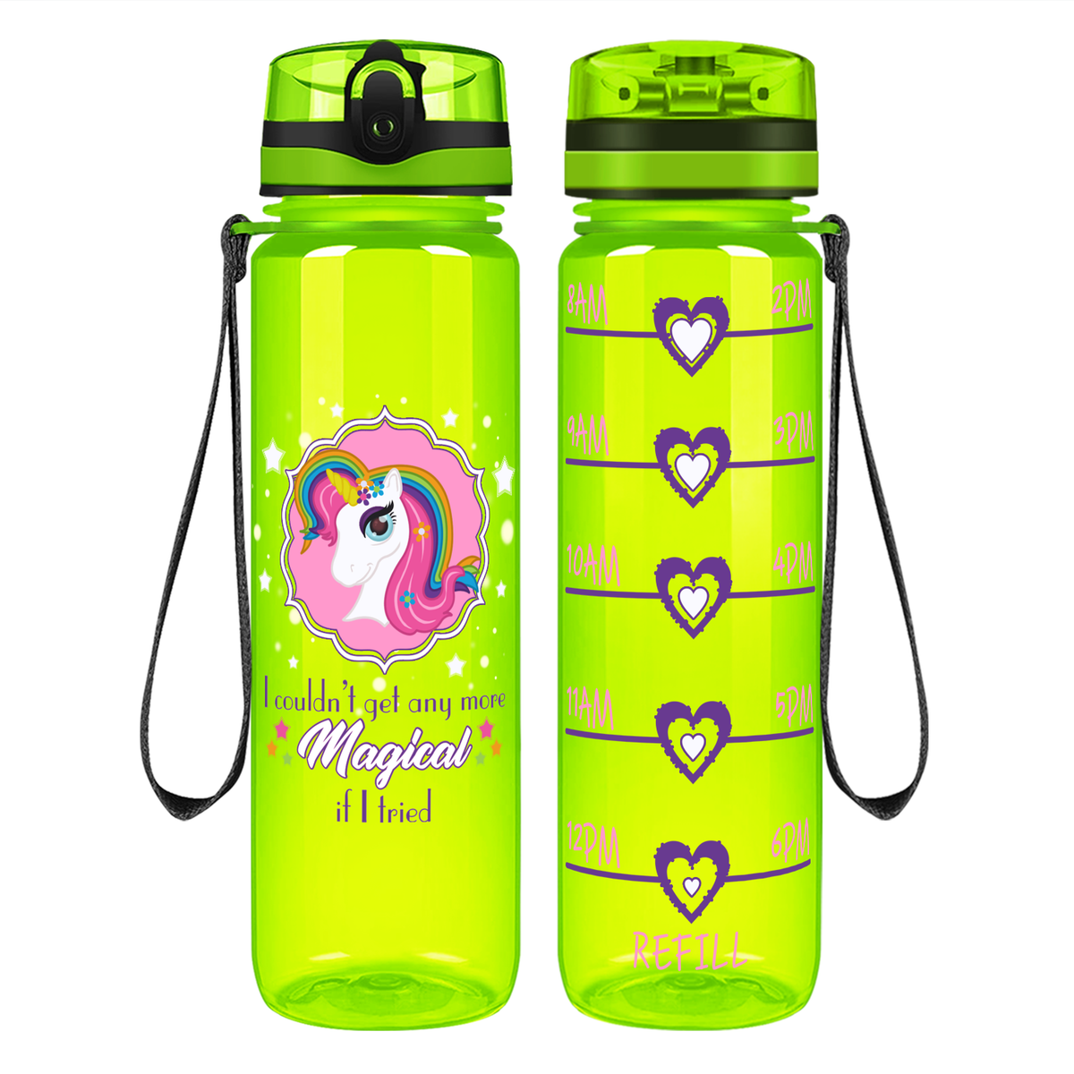 Any More Magical on 32 oz Motivational Tracking Water Bottle
