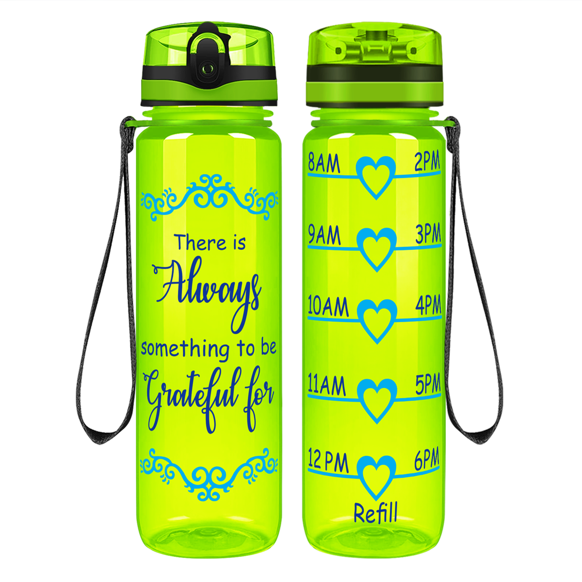 Something to be Grateful on 32 oz Motivational Tracking Water Bottle