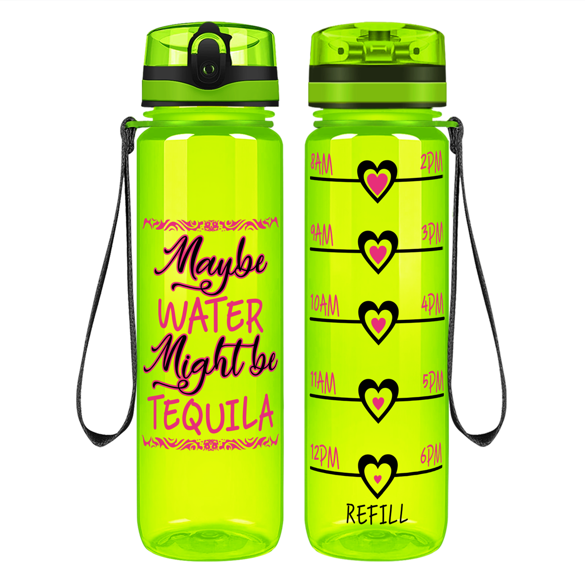 Might be Tequila on 32 oz Motivational Tracking Water Bottle