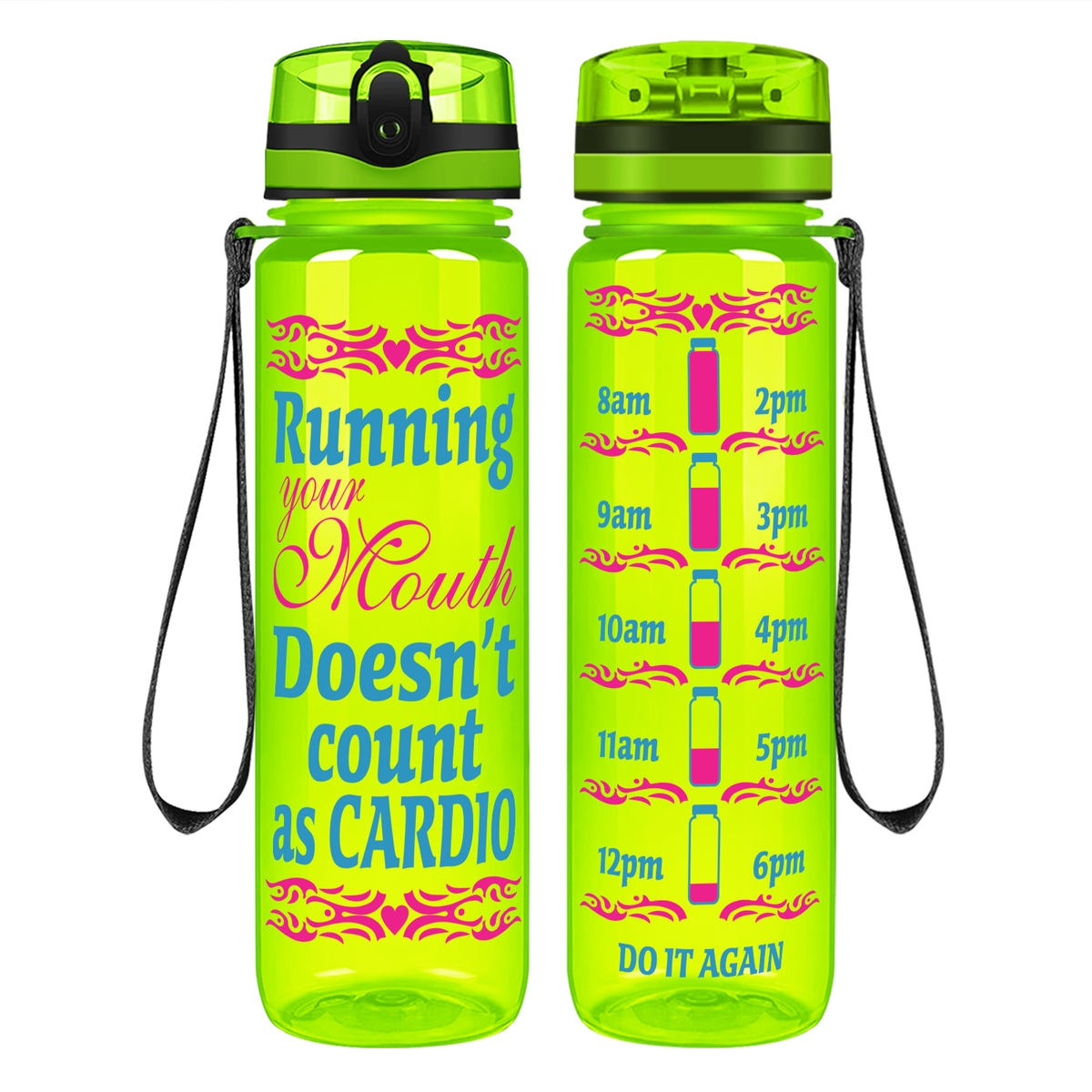 Running Your Mouth on 32 oz Motivational Tracking Water Bottle