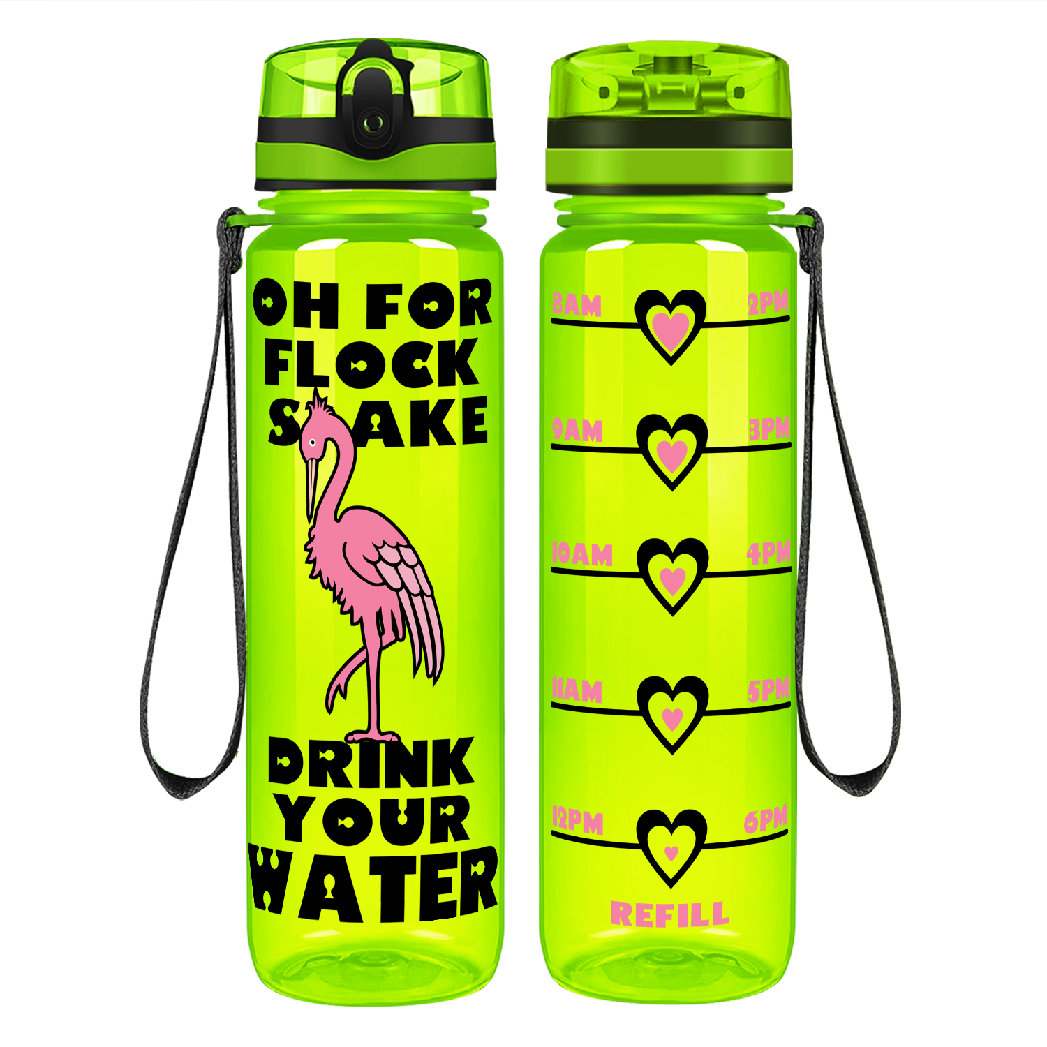 For Flock Sake on 32 oz Motivational Tracking Water Bottle