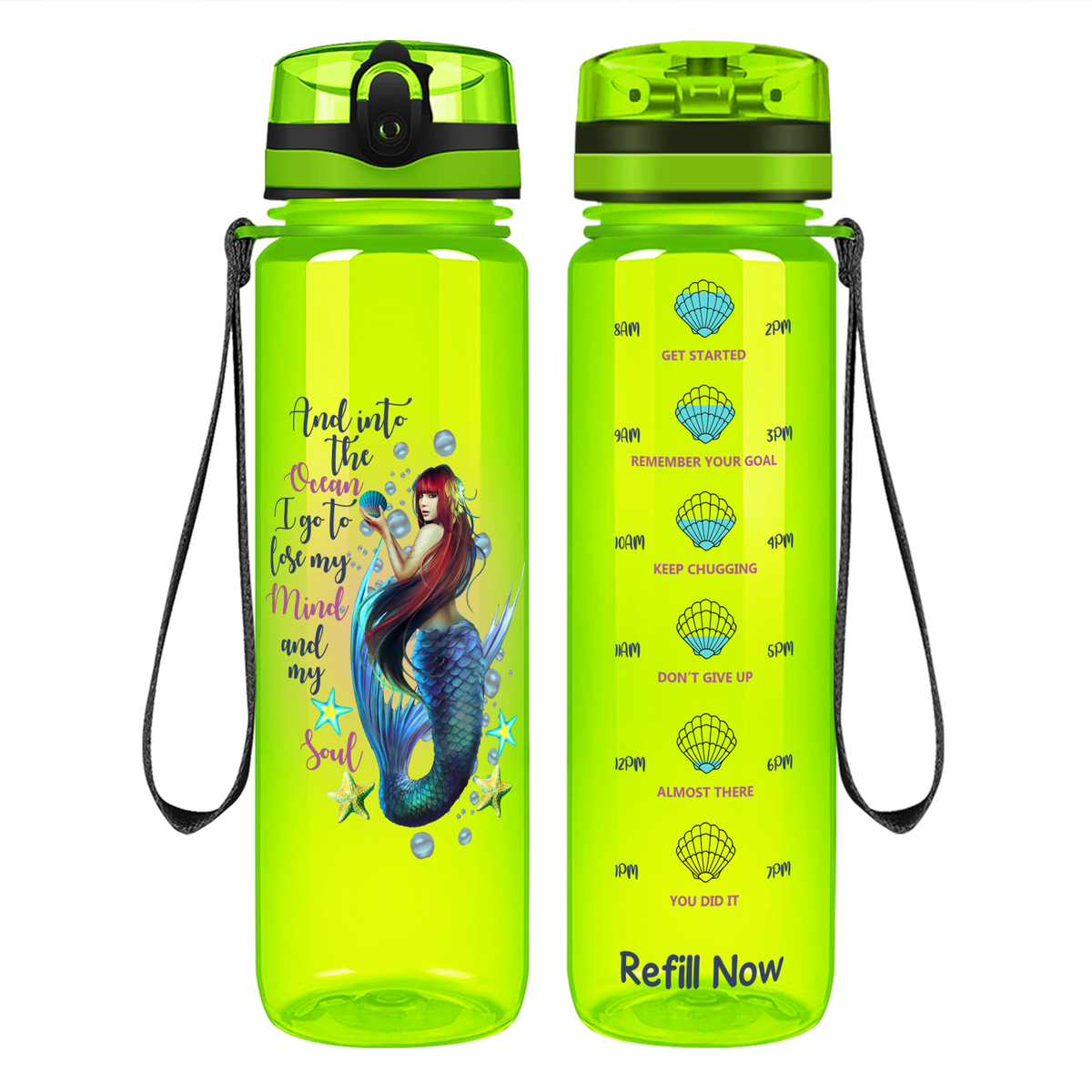 And in the Ocean I Go on 32 oz Motivational Tracking Water Bottle