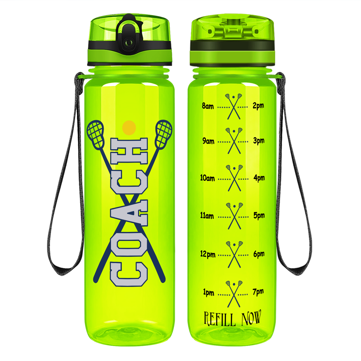 Lacrosse Coach on 32 oz Motivational Tracking Water Bottle