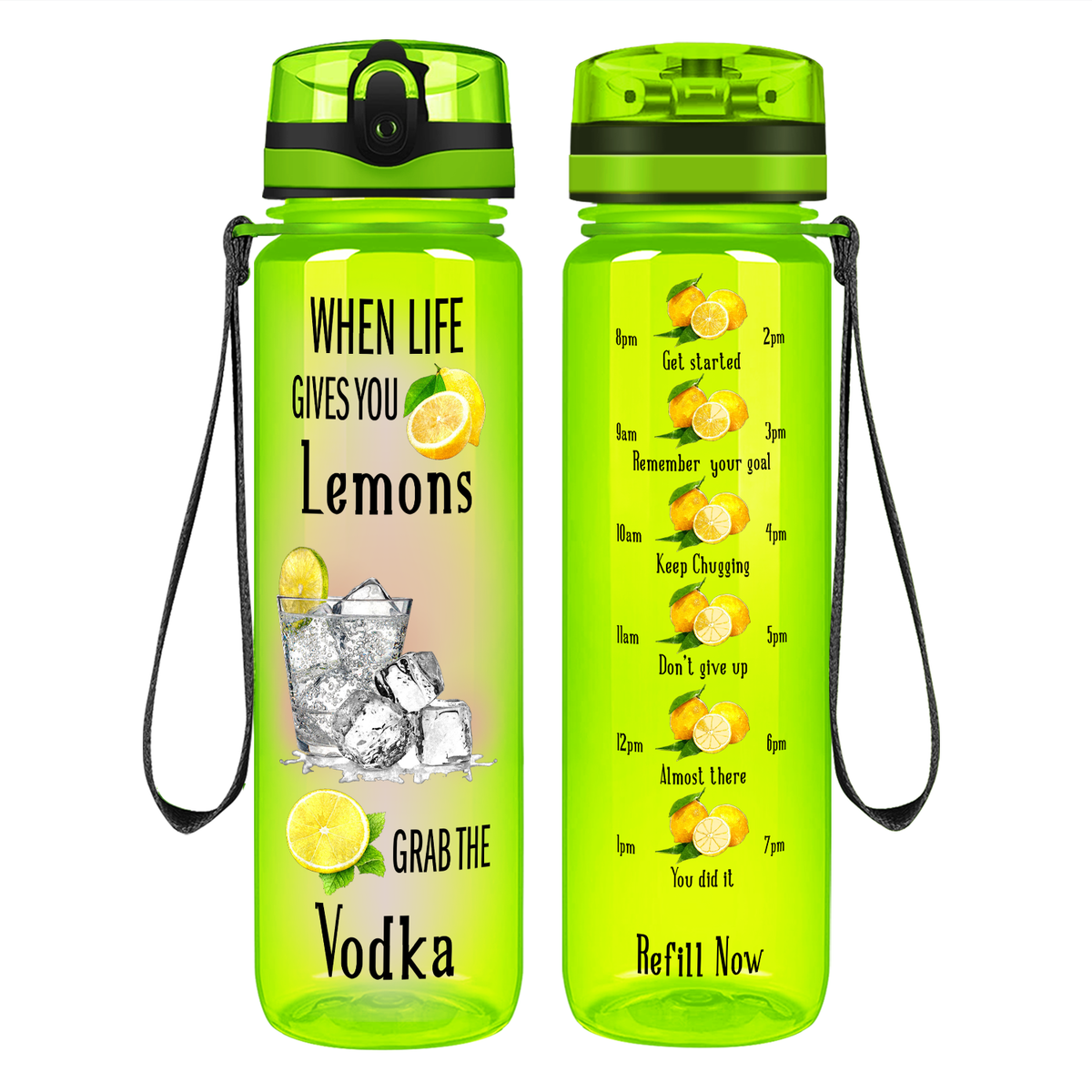 Grab the Vodka on 32 oz Motivational Tracking Water Bottle