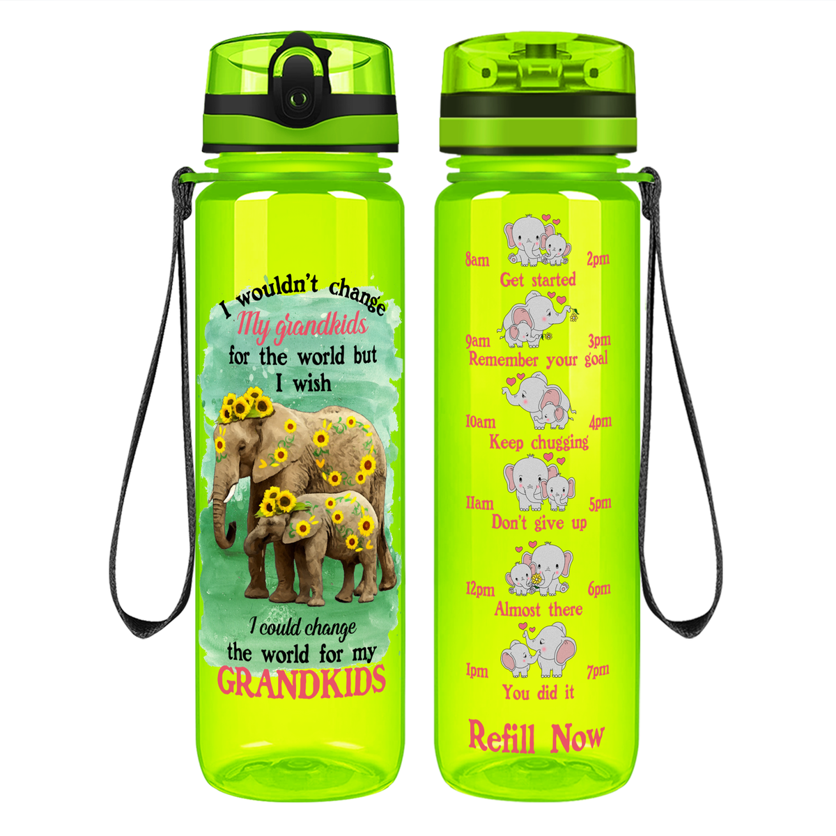 Change The World for My Grandkids on 32 oz Motivational Tracking Water Bottle