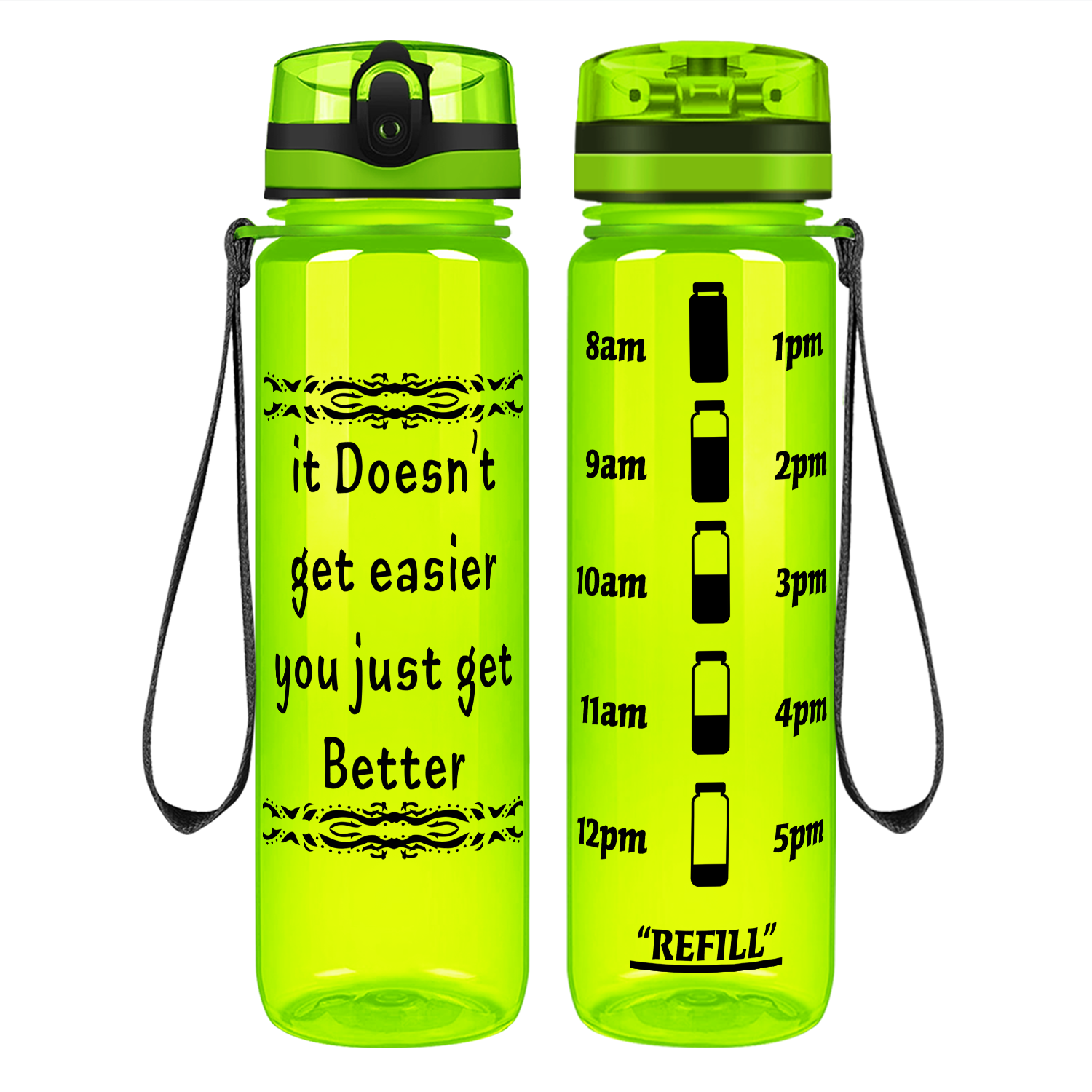 You Just Get Better on 32 oz Motivational Tracking Water Bottle