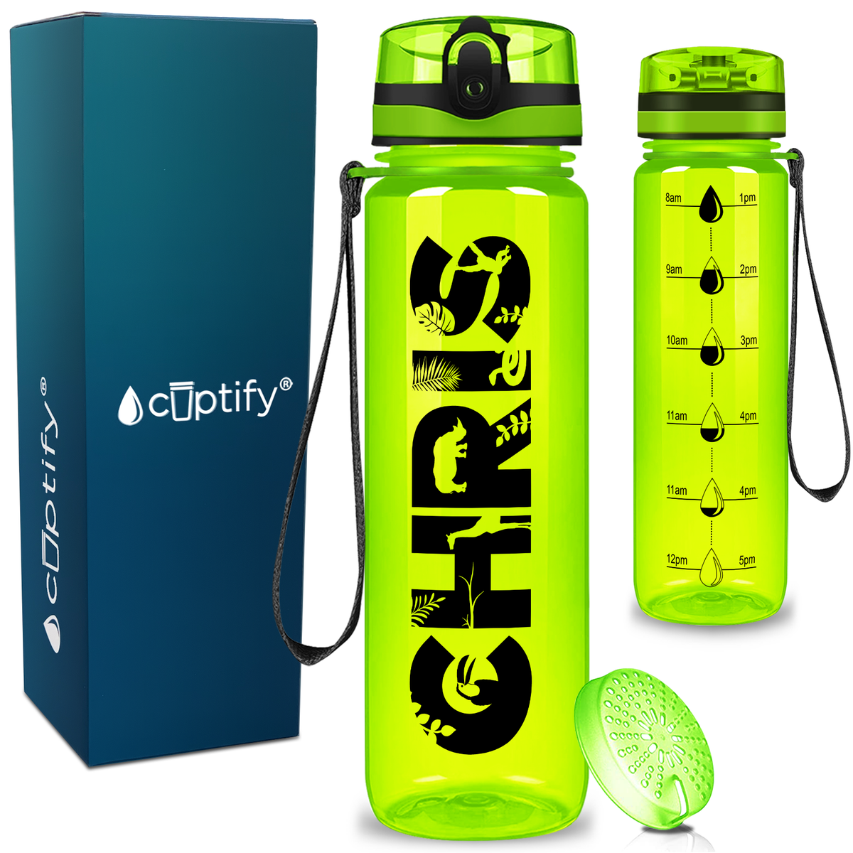 Personalized Safari Animals Kids Water Bottle