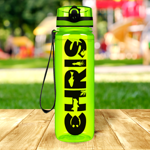 Kids Personalized on Lime 32 oz Motivational Tracking Water Bottle