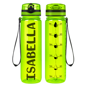 Cuptify Kids Personalized on Lime Motivational Tracking Water Bottle