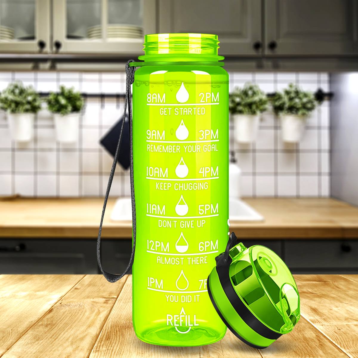 Cuptify Lemon Gloss 32 oz Motivational Water Bottle