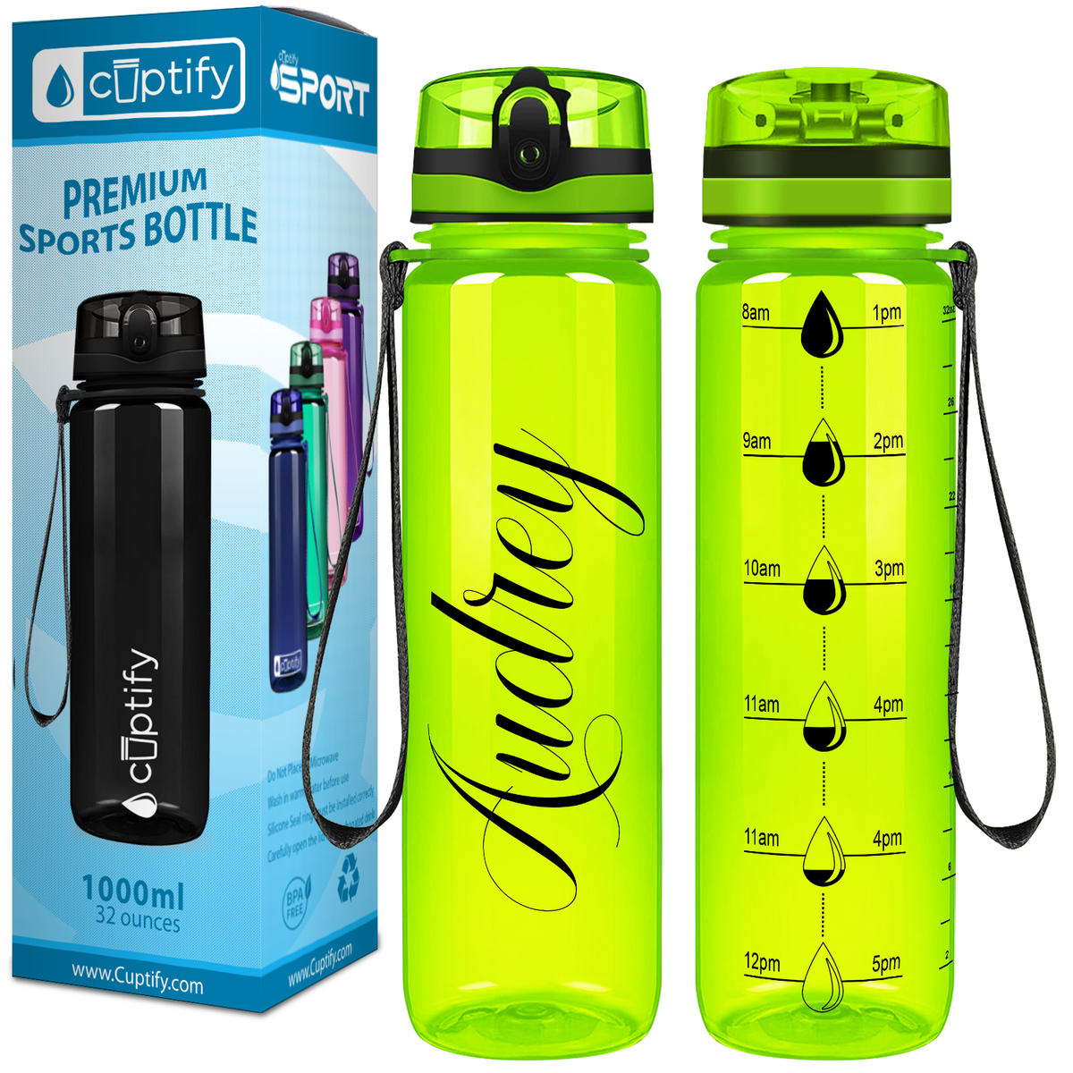 Cuptify Personalized Lemon Gloss 32 oz Water Bottle