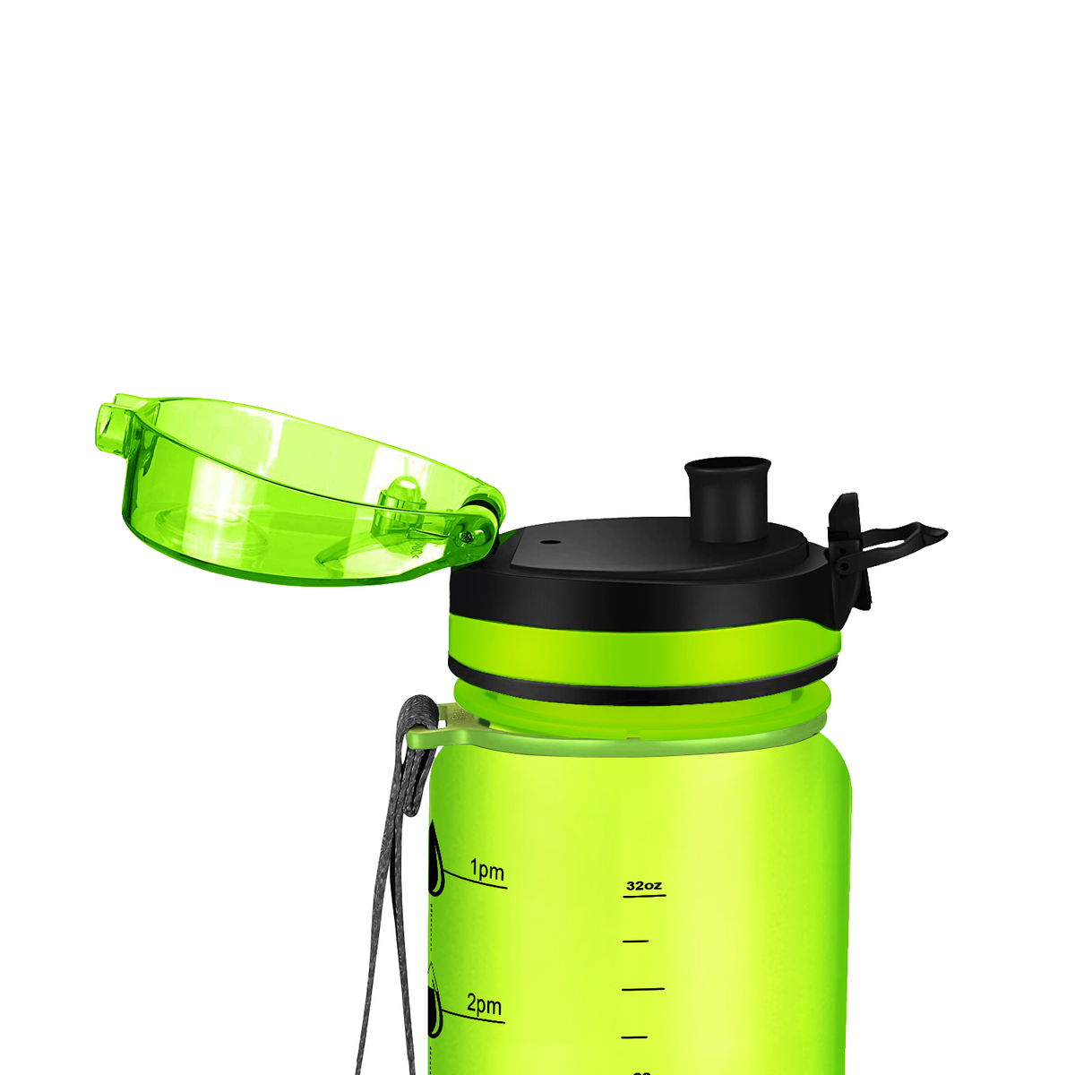 Kids Personalized on Lime Frosted 32 oz Motivational Tracking Water Bottle