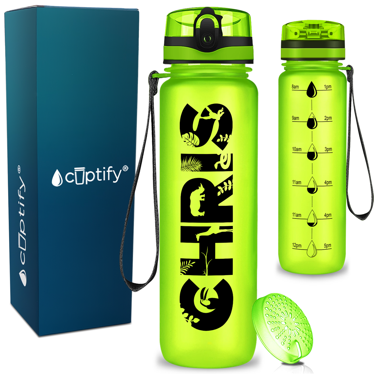 Personalized Safari Animals Kids Water Bottle