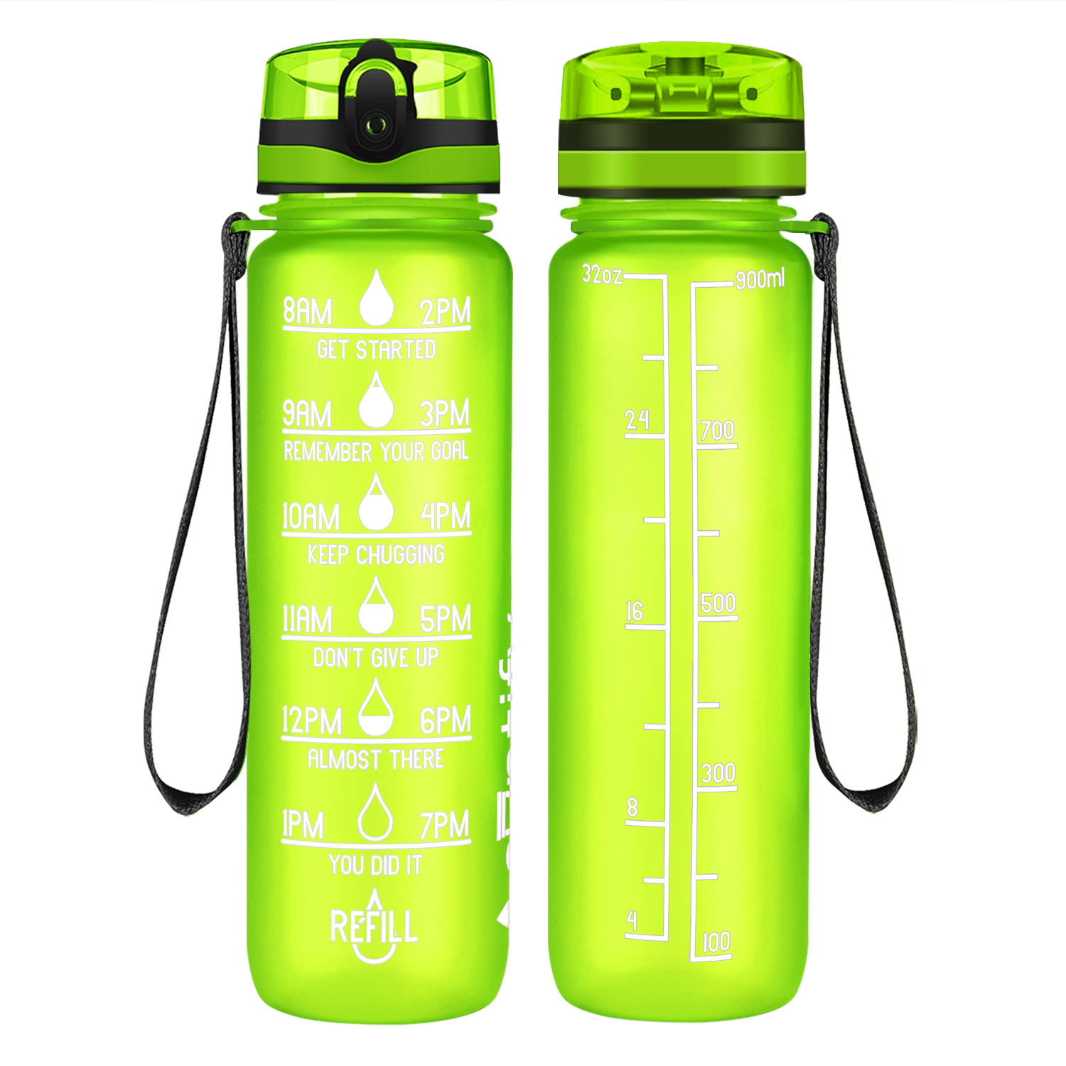 Cuptify Lemon Frosted Motivational Water Bottle