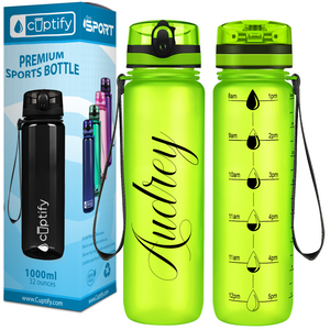 Personalized Lemon Frosted 32 oz Water Bottle