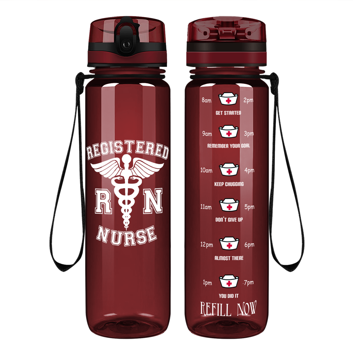RN Nurse on 32oz Motivational Tracking Water Bottle