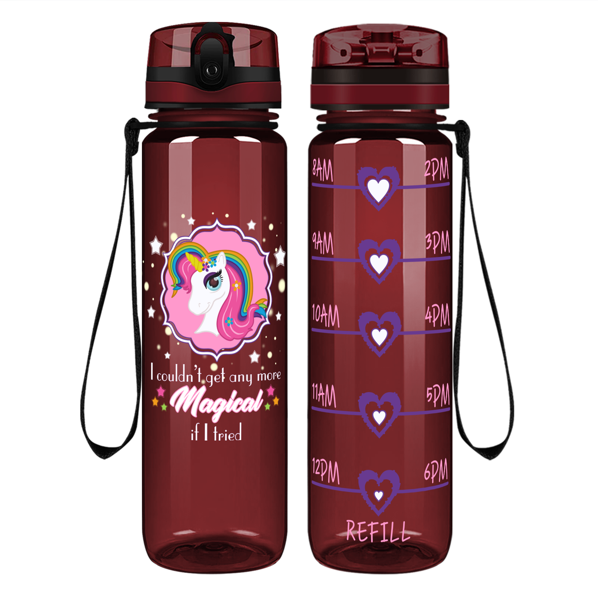 Any More Magical on 32 oz Motivational Tracking Water Bottle