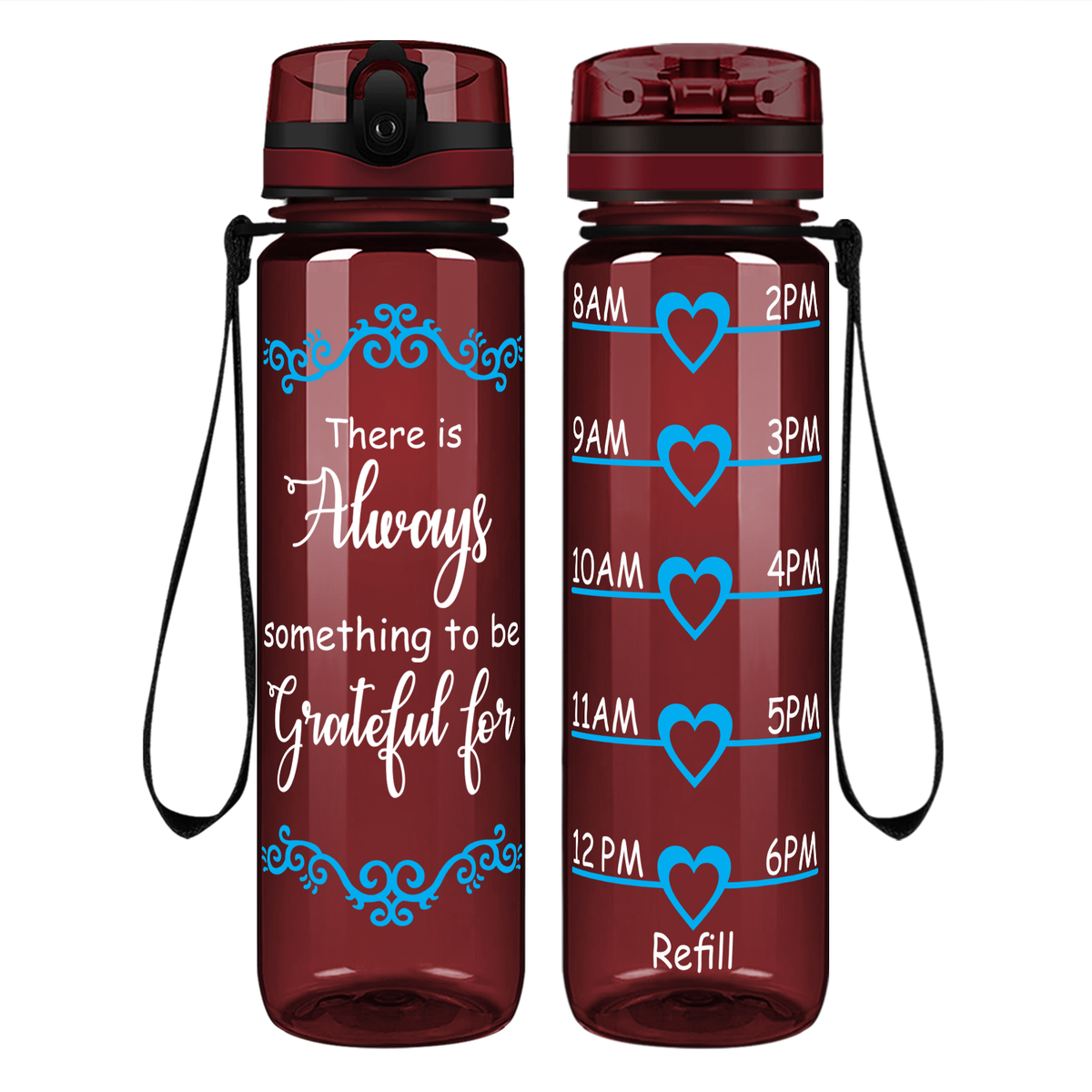 Something to be Grateful on 32 oz Motivational Tracking Water Bottle